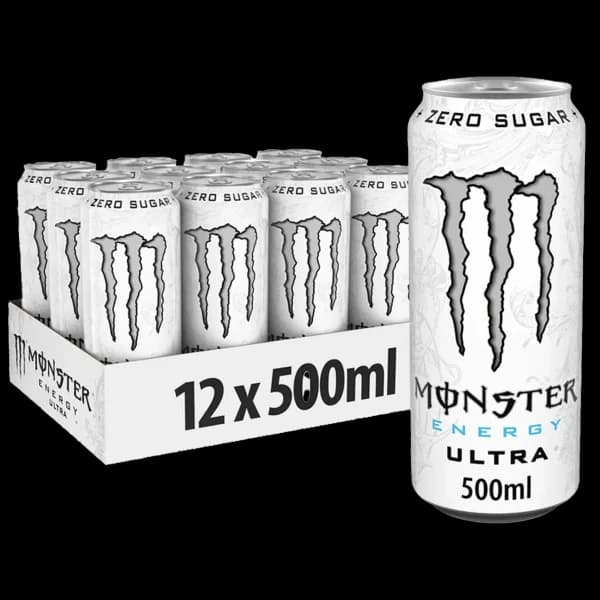 باکس نوشیدنی انرژی زا مانستر اولترا بدون کالری سفید Monster energy drink zero calorie ultra box — تصویر ۳