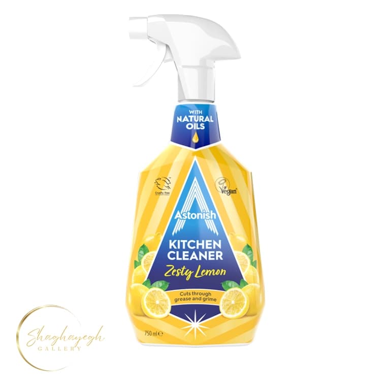 اسپری پاک کننده چربی و سطوح اشپزخانه استونیش لیمویی 750 میل Astonish Kitchen Cleaner Zesty Lemon 750ml — تصویر ۳