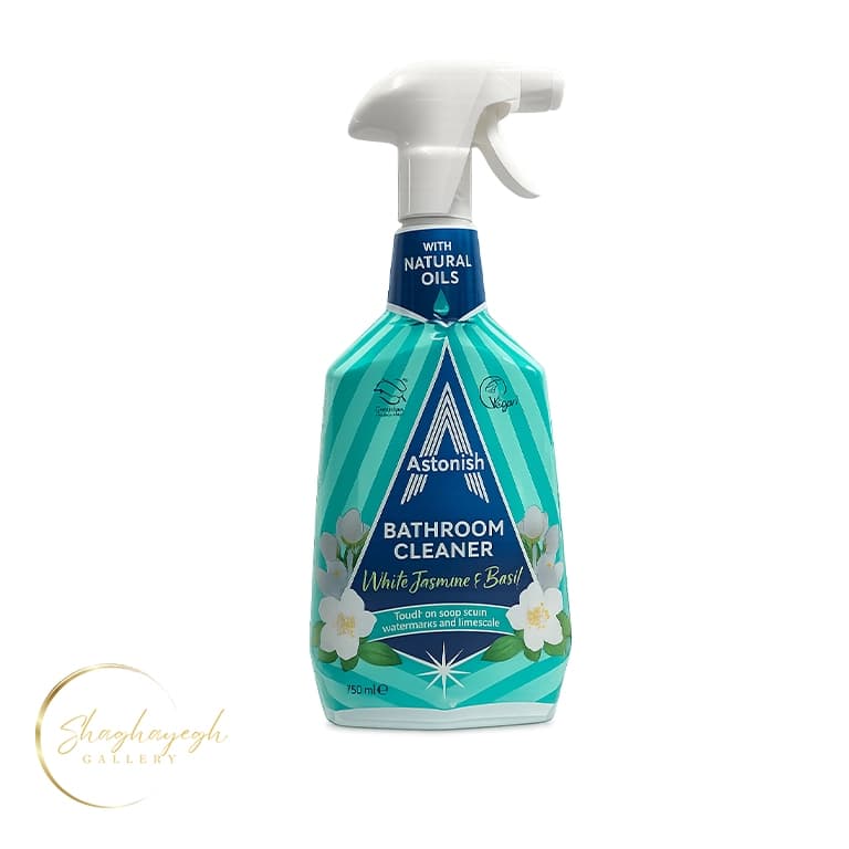 اسپری پاک کننده سرویس بهداشتی یاس سفید و ریحان استونیش ۷۵۰ میل Astonish Bathroom Cleaner White Jasmine & Basil 750ml
