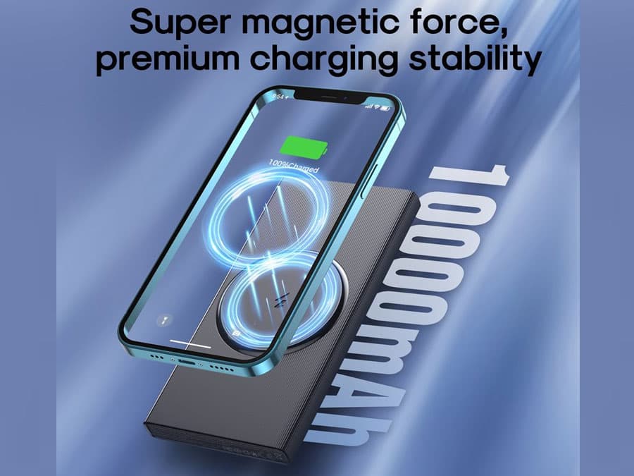 پاوربانک مگنت فست شارژ جویروم JOYROOM Wireless Charging Power Bank JR-W010 با حداکثر توان 22.5W — تصویر ۵