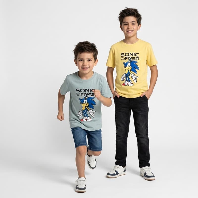 تیشرت بچگانه سونیک برند H&M جنس نخ و پنبه
