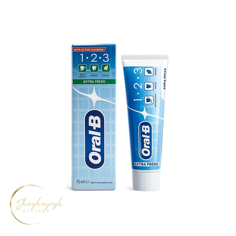 خمیر دندان ضد پوسیدگی سفید کننده و خوشبو کننده اورال بی اکسترا فرش 75 میل Oral-B Extra Fresh Whitening Toothpaste 75ml — تصویر ۳