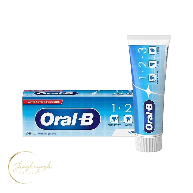 خمیر دندان سفید کننده و ضد پوسیدگی اورال بی 123 75 میل Oral-B 123 Whitening Toothpaste 75ml — تصویر ۴