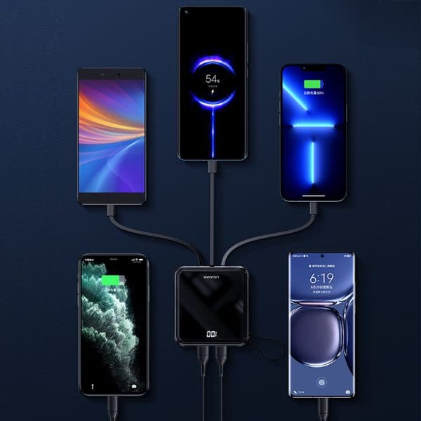پاوربانک یوسمز مدل USAMS LED Display Mini Power Bank US-CD169 با ظرفیت 10000mAh به همراه کابل — تصویر ۱۱