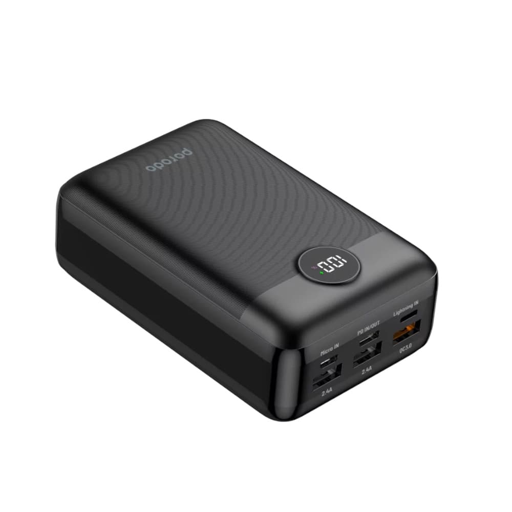 پاور بانک پرودو مدل Porodo Ultimate Power Bank With Fast Charging PD-PBFCH008-BK با ظرفیت 30000mAh — تصویر ۴
