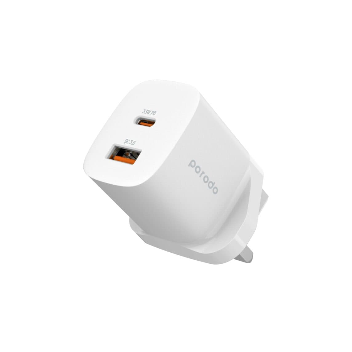 شارژر 2 پورت پرودو مدل Porodo Quick Charger Power Adapter 33W PD GaN PD-FWCH008 — تصویر ۱۲