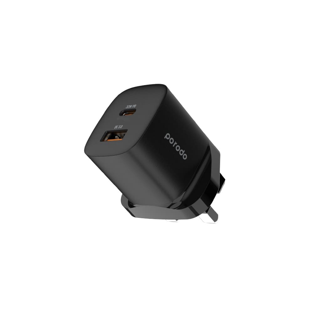 شارژر 2 پورت پرودو مدل Porodo Quick Charger Power Adapter 33W PD GaN PD-FWCH008 — تصویر ۲