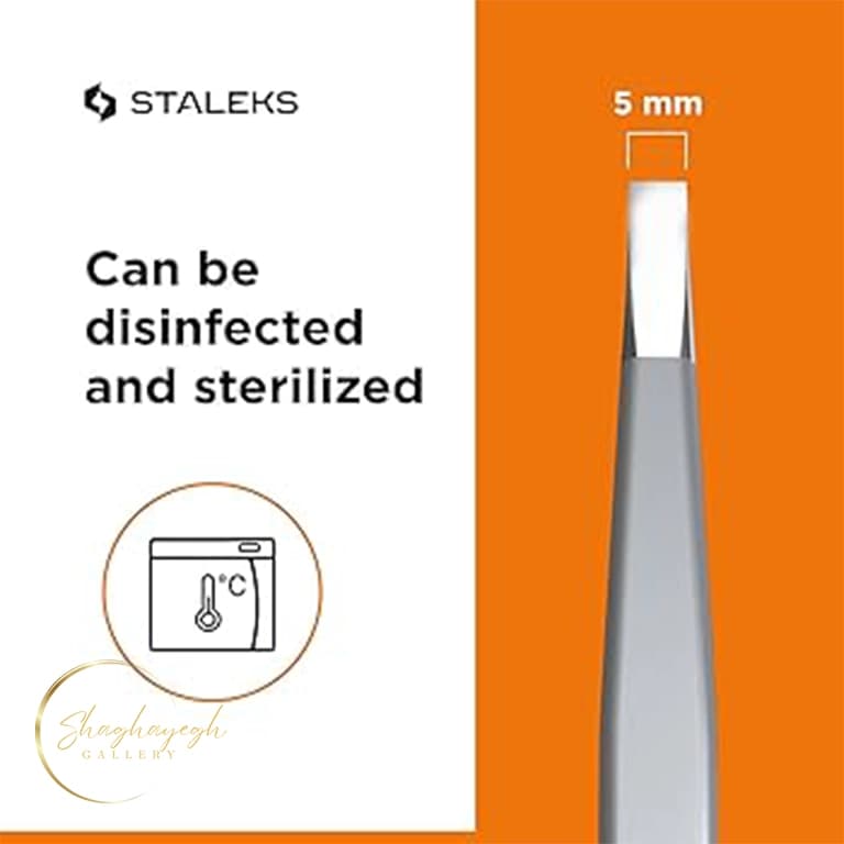 موچین ابرو سر صاف حرفه ای استالکس پرو اکسپرت 10/1 Staleks Pro Expert 10/1 Wide Straight Eyebrow Tweezers — تصویر ۷