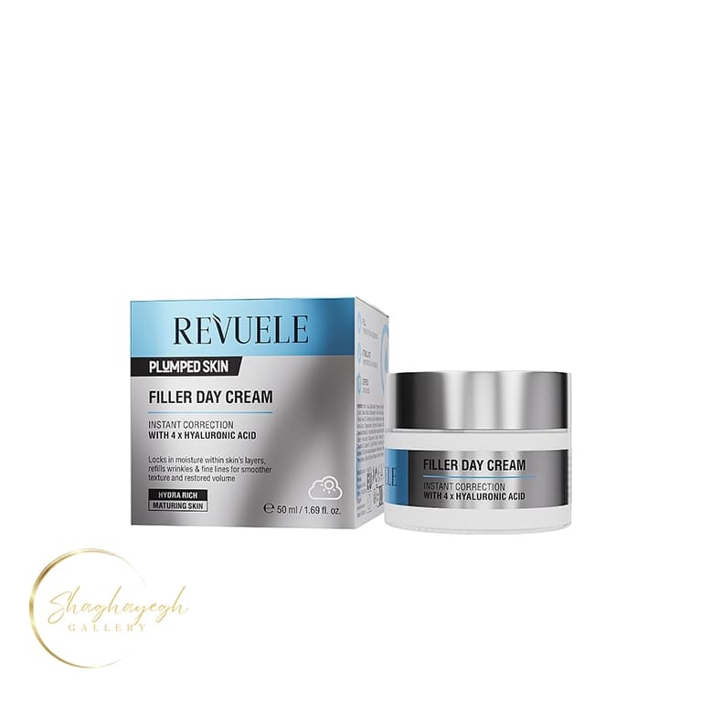 کرم روز ابرسان و پرکننده چروک پوست بالغ ریویل ۵۰ میل Revuele Plumped Skin Filler Day Cream 50ml — تصویر ۲