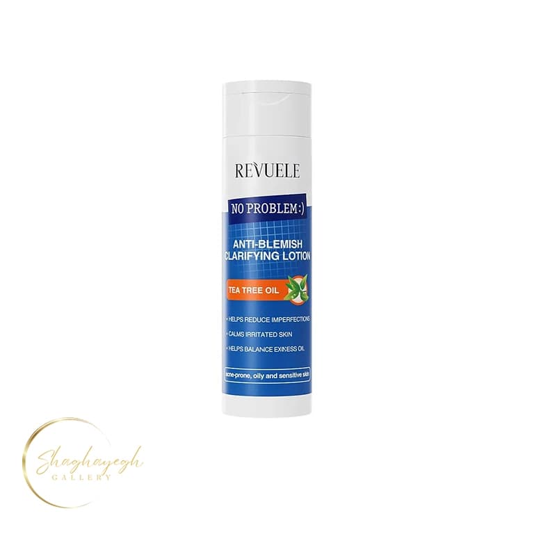 تونر ضدجوش چای سبز ریویل 200 میلی‌لیتر Revuele No Problem Anti-Blemish Clarifying Lotion Tea Tree Oil 200ml — تصویر ۳
