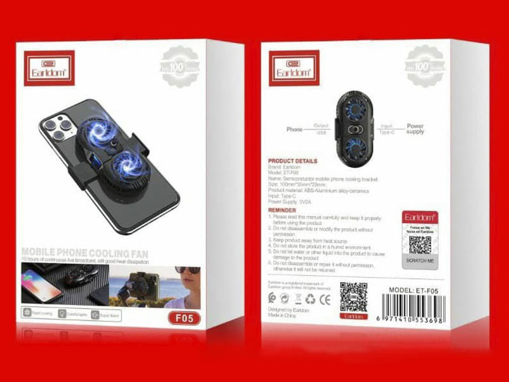 فن گوشی موبایل مخصوص گیمینگ ارلدام Earldom ET-F05 Mobile Gaming Cooling Pad — تصویر ۶