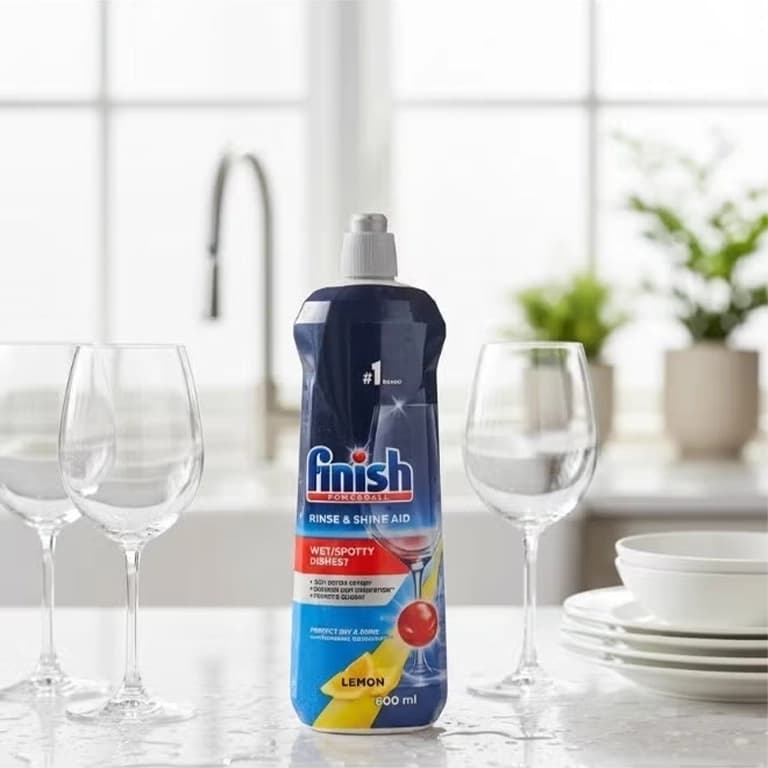 مایع جلادهنده و خشک‌کن ماشین ظرفشویی فینیش Rinse & Shine Aid لیمویی ۸۰۰ میل Finish Rinse & Shine Aid Lemon 800ml — تصویر ۵