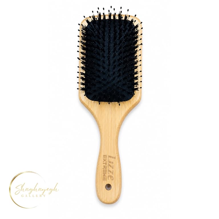 برس مو اکستنشن چوبی ضد وز و ماساژور کف سر لیز اکستریم Lizze Extreme Wooden Extension Hair Brush