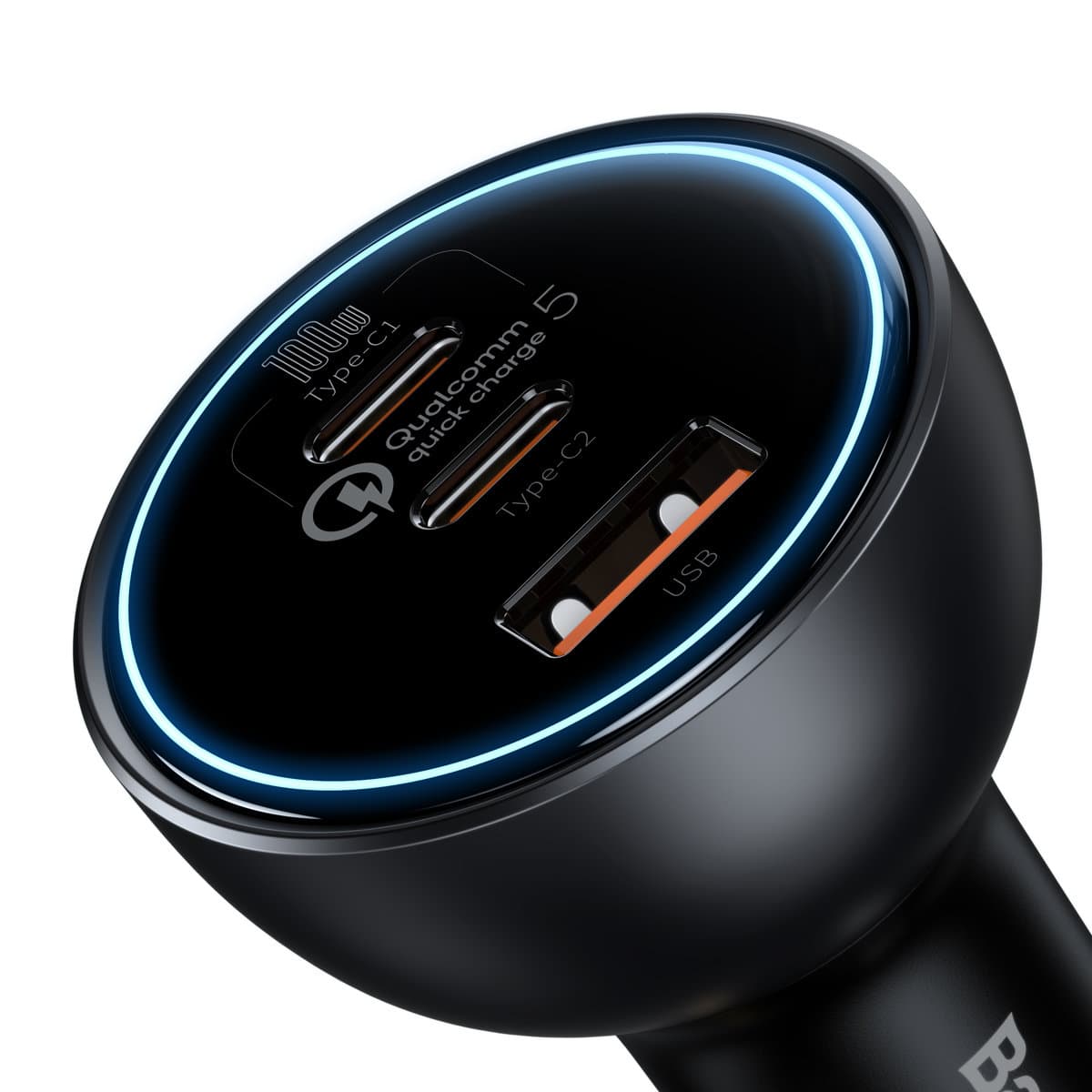 شارژر فندکی فست شارژ بیسوس Baseus QC5.0 C+C+U Car Charger TZCCZM-0G توان 160 وات همراه با کابل — تصویر ۵