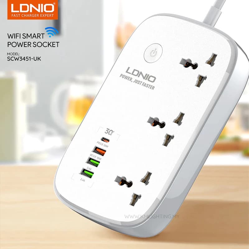 چند راهی برق و شارژر هوشمند الدینیو LDNIO SCW3451 دارای 4 پورت — تصویر ۱۰