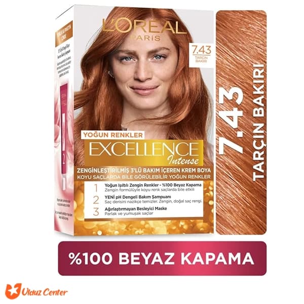 کیت رنگ موی لورال مسی دارچینی سری Excellence شماره 7.43