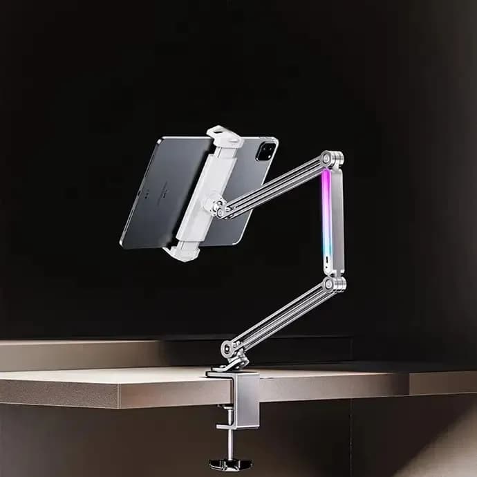 پایه نگهدارنده موبایل و تبلت پرودو مدل PD-LFST051 با بازوی متحرک و نور RGB — تصویر ۴