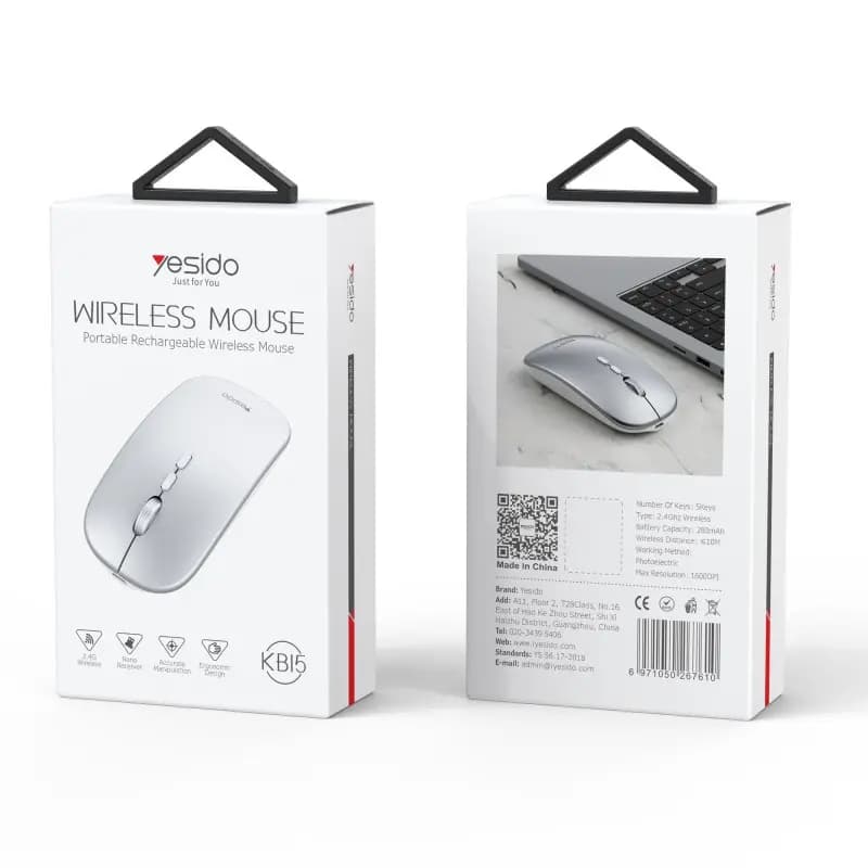 ماوس وایرلس یسیدو مدل YESIDO Wireless Mouse KB15 — تصویر ۸