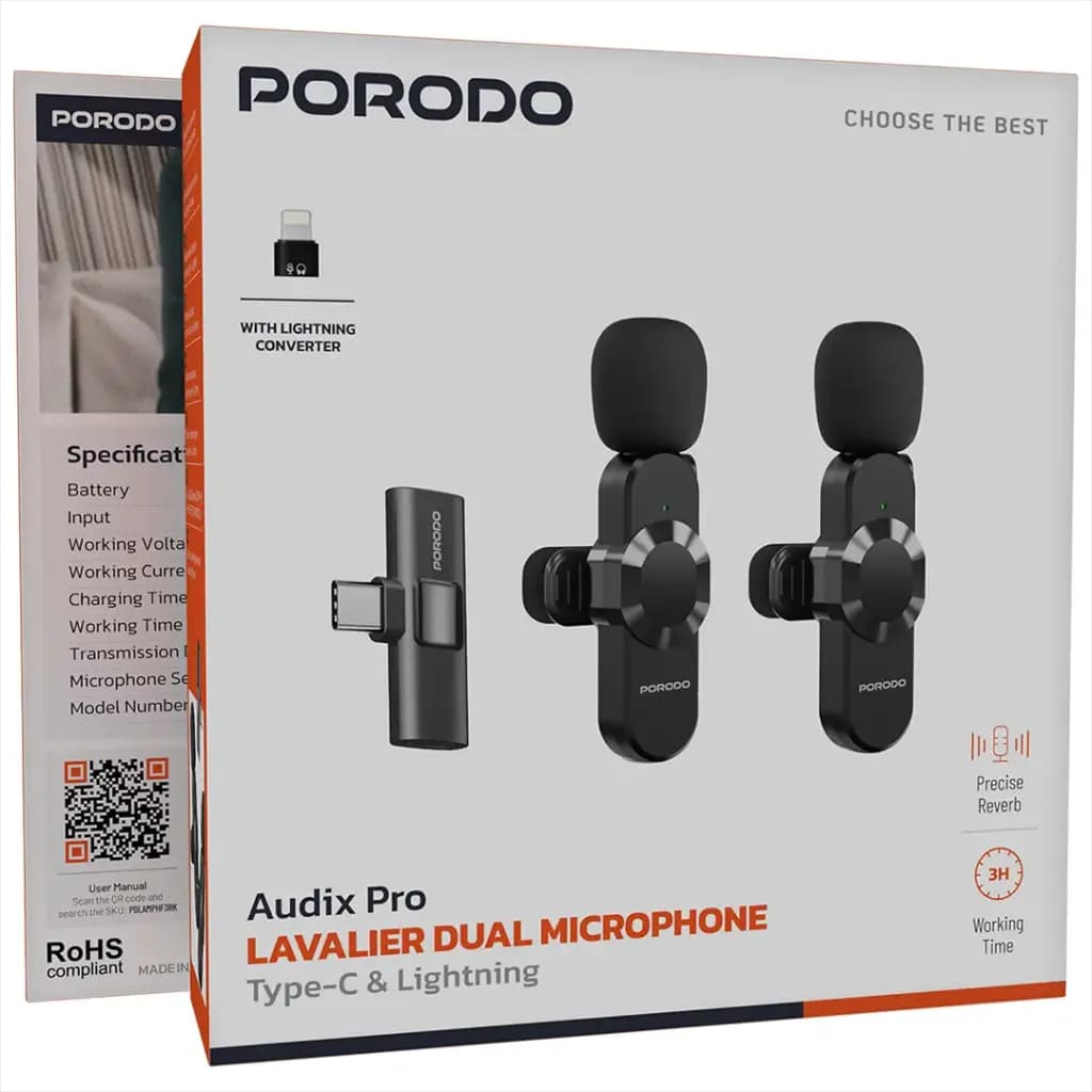 میکروفون یقه ای 2 در 1 پرودو مدل audix pro lavalier (PDLAMPHF3BK) — تصویر ۳