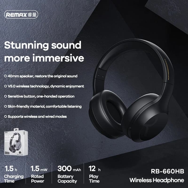 هدفون بی سیم ریمکس مدل RB-660HB — تصویر ۴