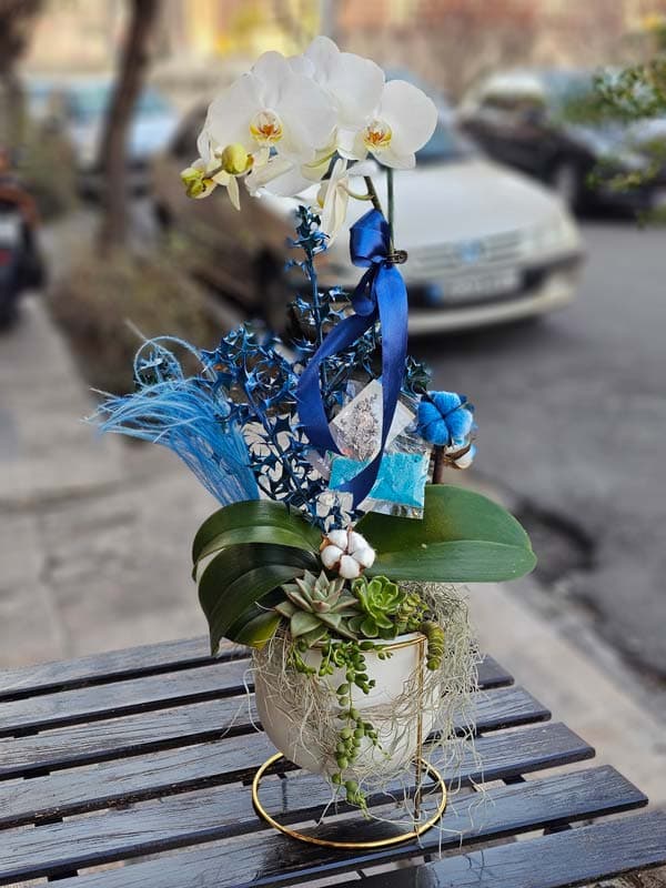 گلدان ارکیده دیزاین شده کد 791 – گل فروشی آنلاین رزگاردن — تصویر ۳