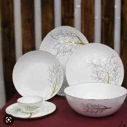 سرویس ارکوپال گرد درخت طلا (پسکرایه) برند اورنج اوپال 26پارچه 6نفره طرح درختی — تصویر ۵