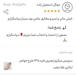 سرویس میکرو زنجیری نقره 925 طرح جواهر ابکاری طلا سفید — تصویر ۴