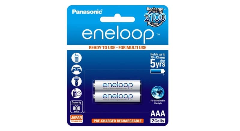 باتری نیم قلمی قابل شارژ پاناسونیک مدل eneloop بسته 2 عددی