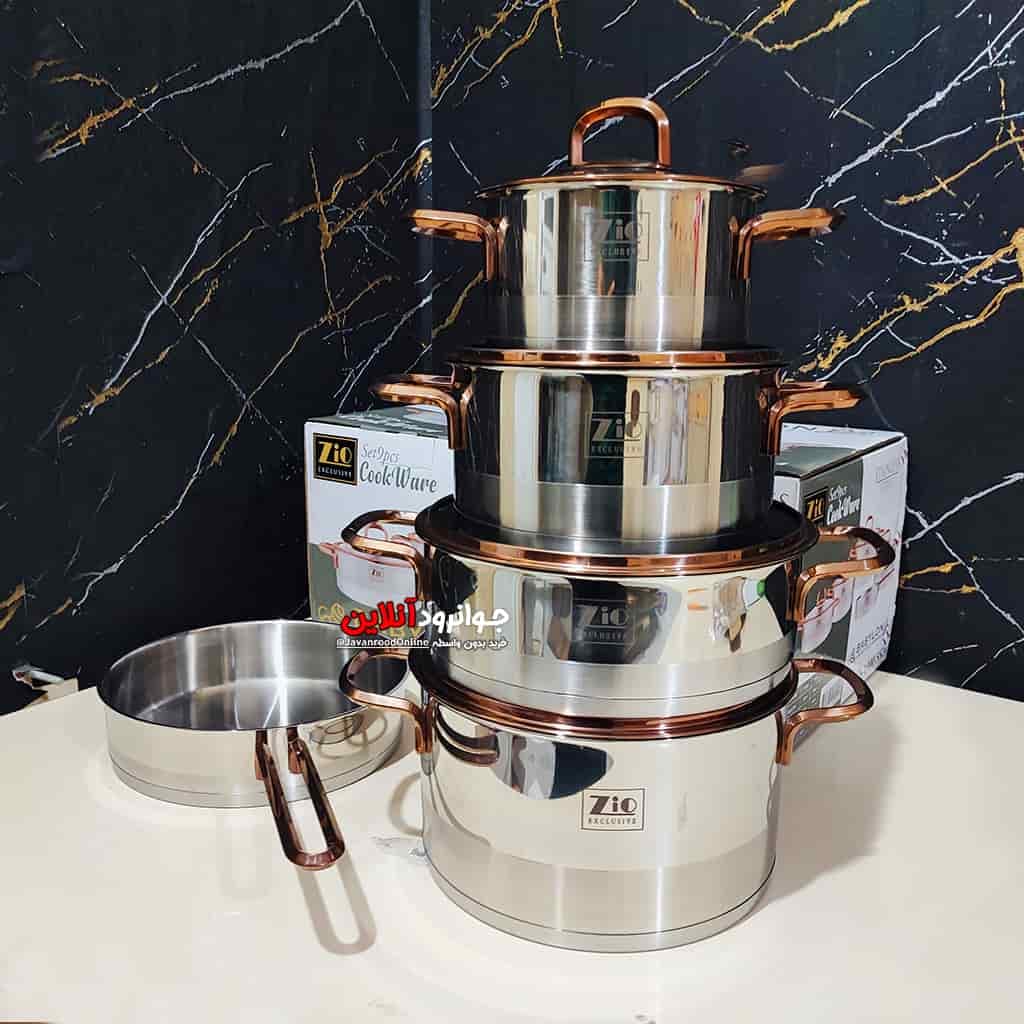 سرویس قابلمه زیو طرح بابیلون سایز 24 استیل مدل ZIO BABYLON Z-1390