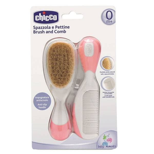 شانه و برس نوزاد چیکو «Chicco» صورتی — تصویر ۵