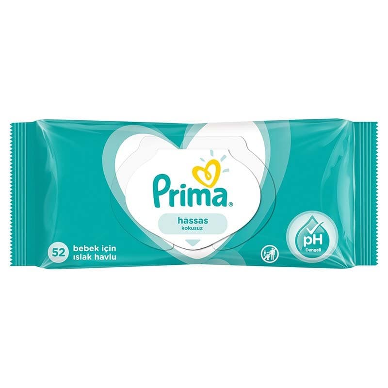 دستمال مرطوب پریما 52 تایی(100%اورجینال+ارسال فوری) New