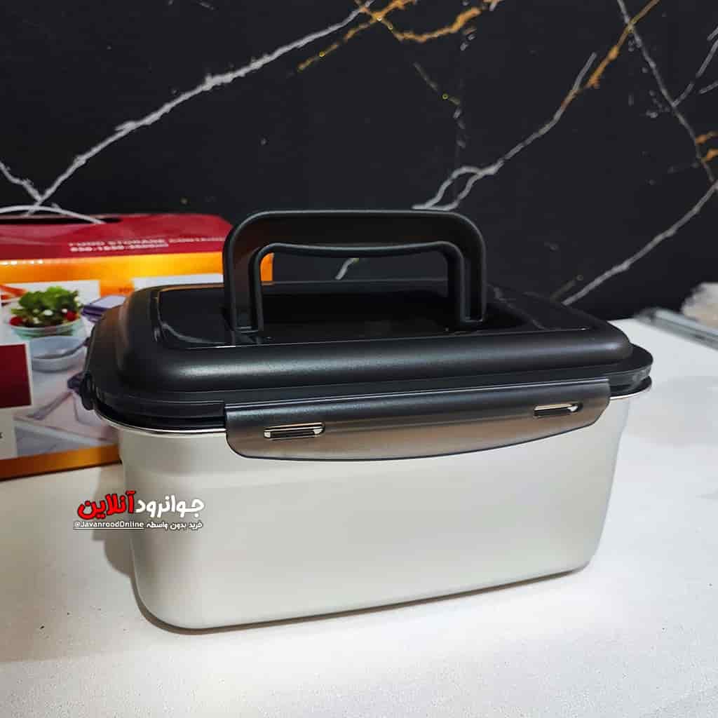 ظرف غذا یونیک لانچ باکس 3 عددی سایز بزرگ KL-19194 3600 LUNCH BOX اورجینال — تصویر ۱۱