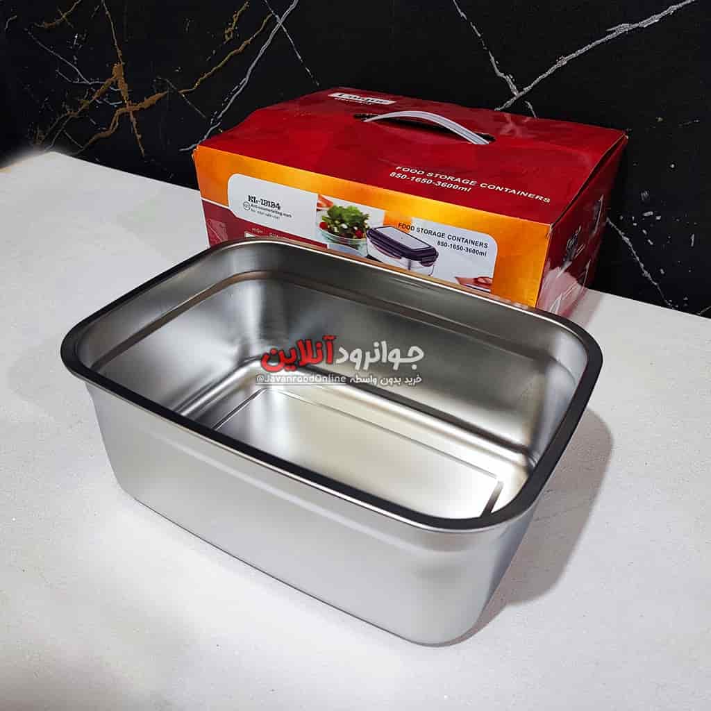 ظرف غذا یونیک لانچ باکس 3 عددی سایز بزرگ KL-19194 3600 LUNCH BOX اورجینال — تصویر ۱۰