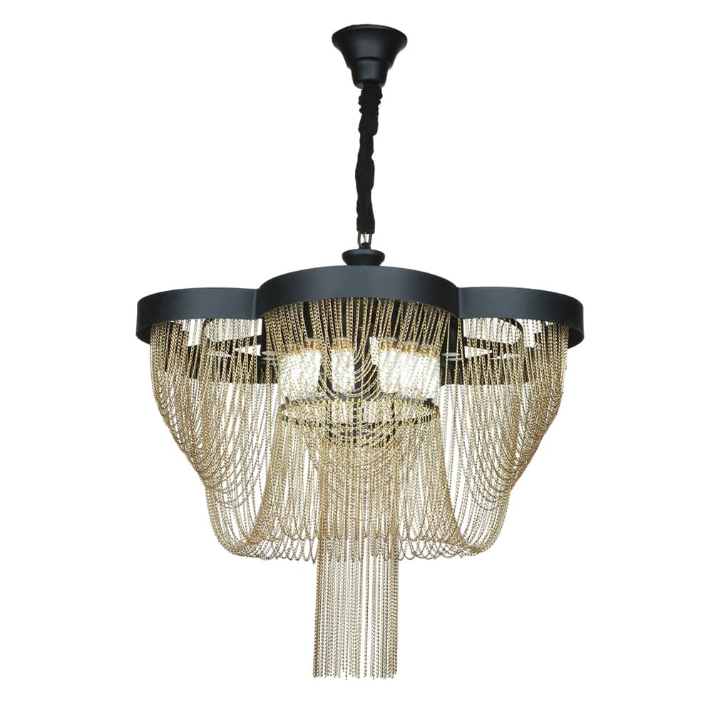 لوستر 18 شعله چشمه نور کد N2419/65BK مشکی