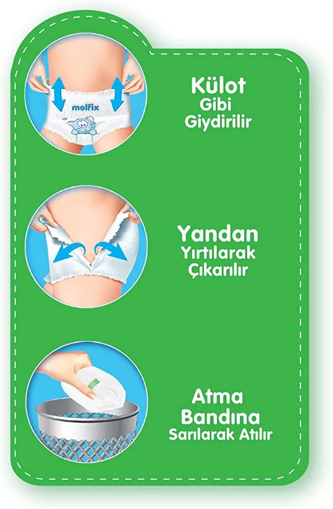 پوشک مولفیکس شورتی سایز 5 تعداد 108 عددی — تصویر ۵