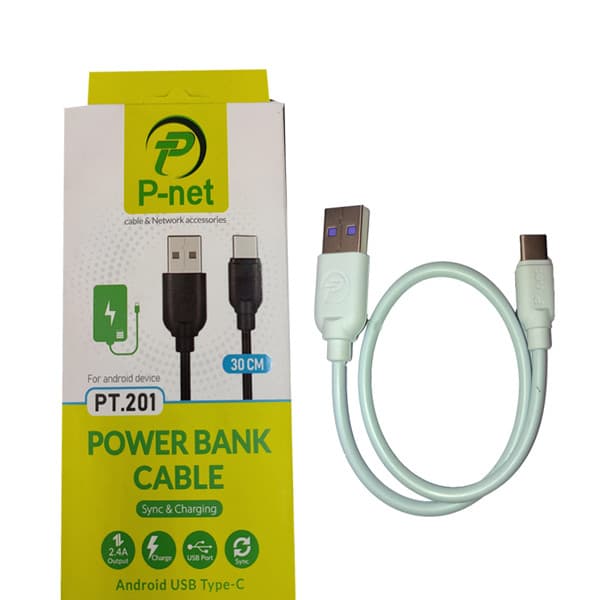 کابل تبدیل USB به USB-C پی نت مدل PT.201 طول 0.3 متر