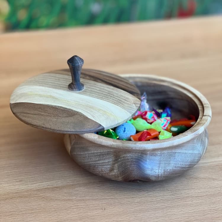 شکلات‌خوری چوبی گردو قطر 15 — تصویر ۵