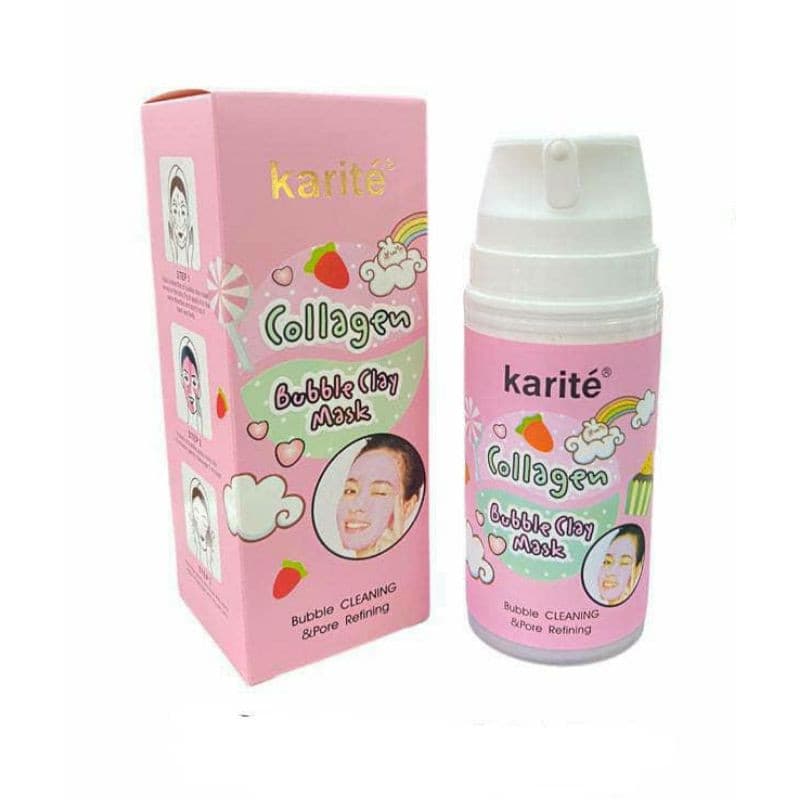 ماسک حبابی صورت کلاژن Karite Collagen Bubble Clay mask (105ml)