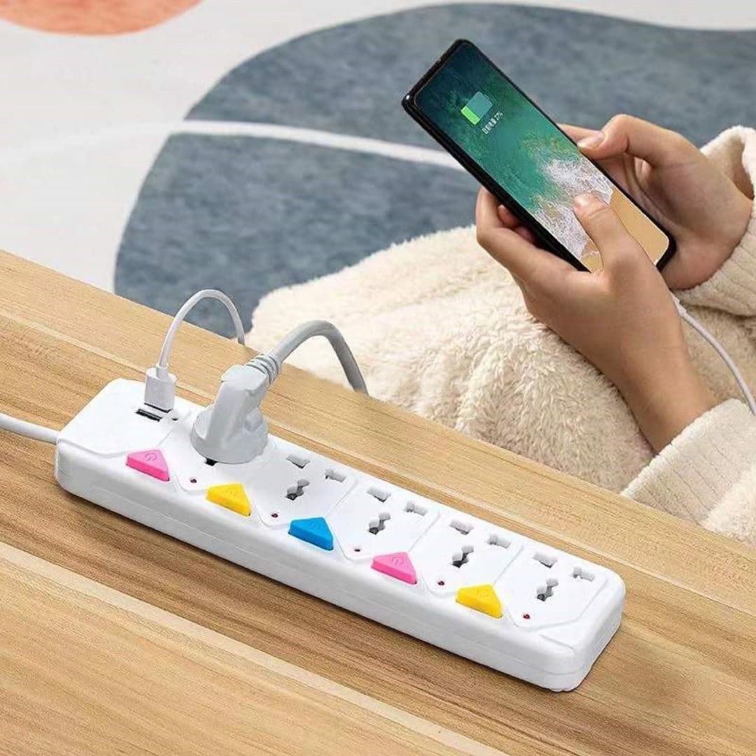 چند راهی برق 5 خانه +USB شارژ(روشن/خاموش جدا) — تصویر ۱۲