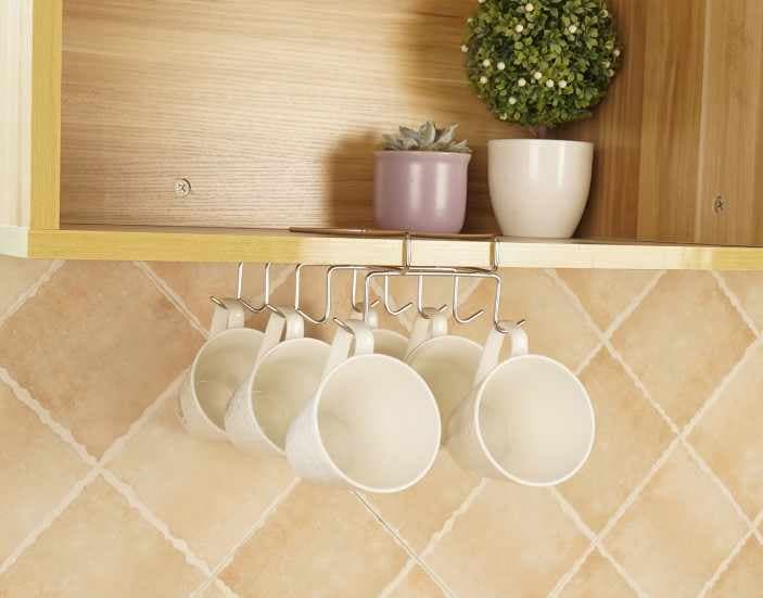آویز فنجان و گیلاس کابینتی استیل کد H12 — تصویر ۳