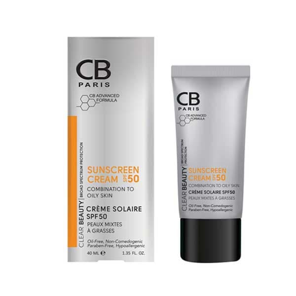 کرم ضد آفتاب بی رنگ spf+50 پوست چرب و مختلط CB