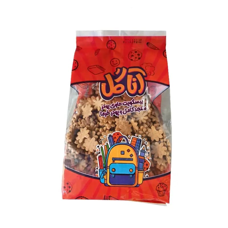 بیسکویت شکوفه ای حاوی پودر سنجد کامل و خرما آناگل ـ 500 گرم