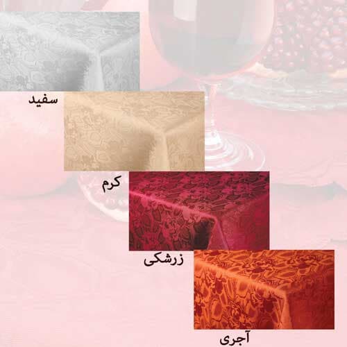 رومیزی ژاگارد مربع 70*70رز زرشکی — تصویر ۳