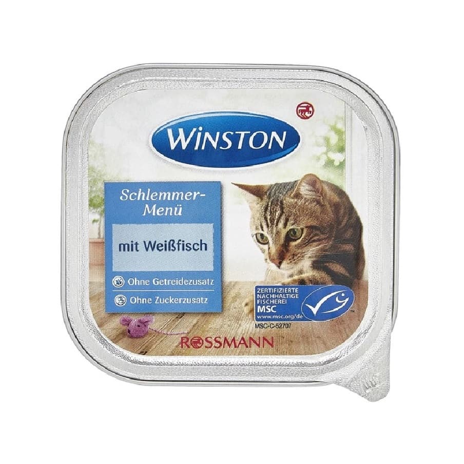 ووم گربه وینستون مدل Mit Weibfisch وزن 100 گرم