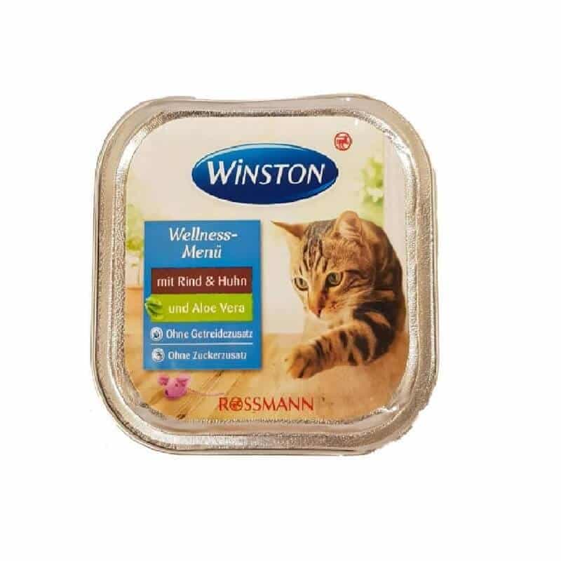 ووم گربه وینستون با طعم گوشت گاو، مرغ و آلوئه ور | Winston Beef & Chicken and Aloevera