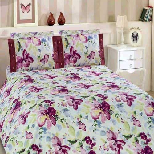 ست لحاف و روتختی دونفره 4تکه طرح ویولا 180*200 — تصویر ۳