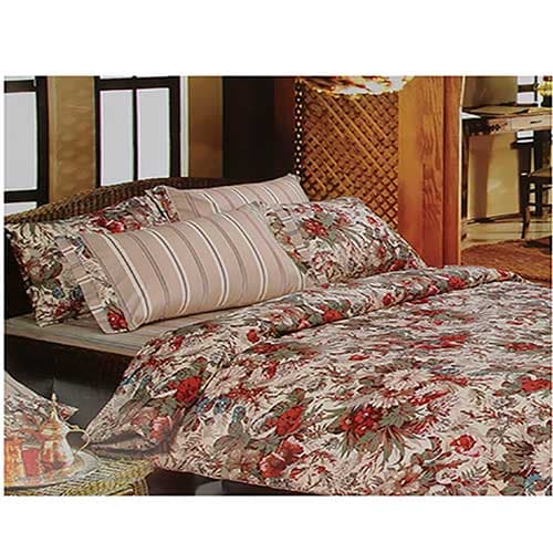 ست لحاف و روتختی دونفره چهارتکه طرح کاملیا 180*200