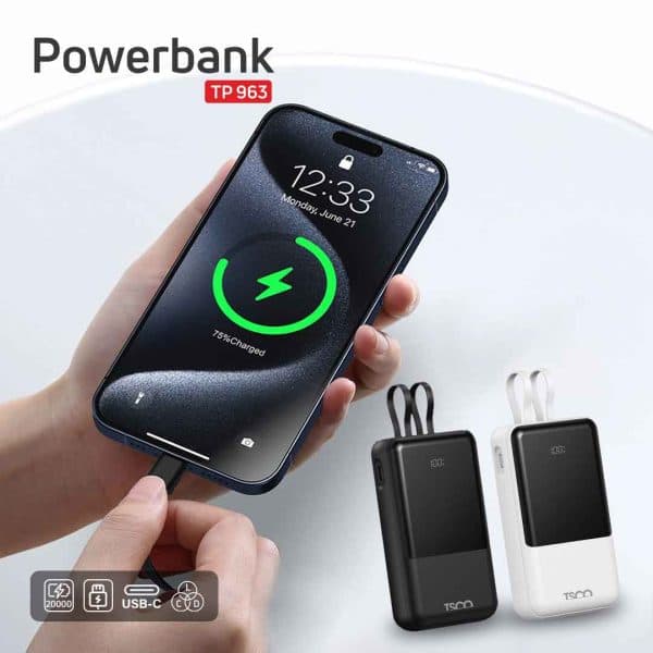 پاور بانک تسکو مدل TP 963 با ظرفیت 20000 میلی آمپر ساعت — تصویر ۶
