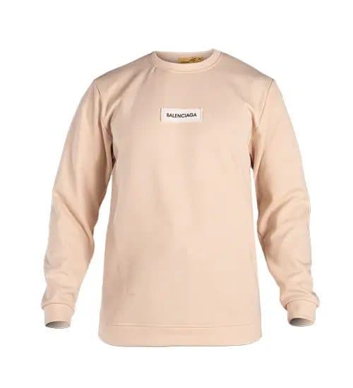 بلوز یقه گرد مردانه نرمال طرح دار اسپان کرم Balenciaga مدل 49001