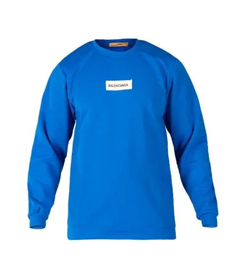 بلوز یقه گرد مردانه نرمال طرح دار اسپان آبی Balenciaga مدل 48998